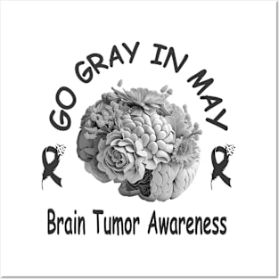 Go Gray In May Brain Cancer Tumor Awareness Posters and Art